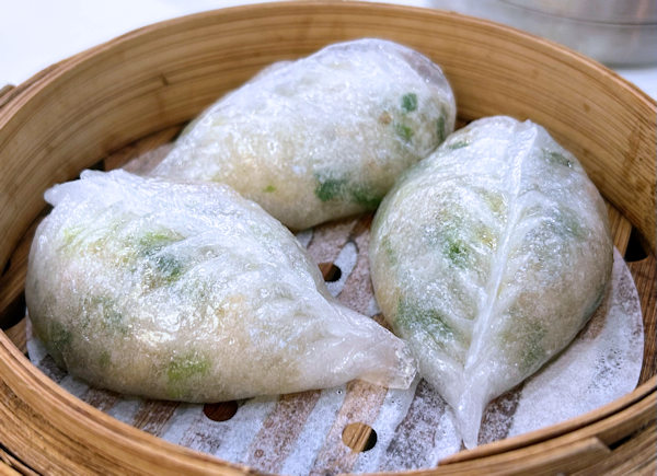 深圳の飲茶ーエビ野菜餃子