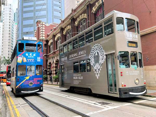 香港摩利臣街（Morrison St.）のトラム