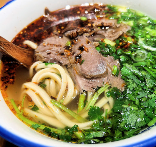 馬記永の蘭州牛肉麺中太麺(深圳)