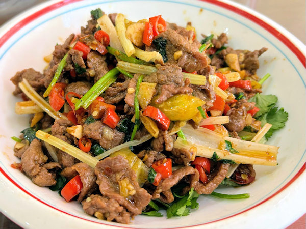 湖南料理の萍郷小炒肉(萍郷地方の肉炒め)